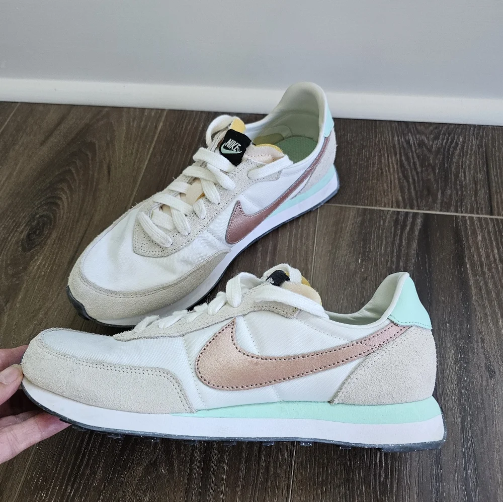 Nike Waffle Trainer 2 GS 'White Mint Copper Youth Sz 6.5Y #DC6477 102 - Picture 2 of 16